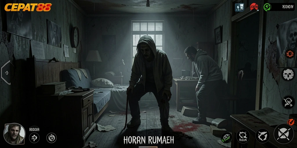 Tampilan antarmuka mencekam dari game horor CEPAT88 yang penuh ketegangan.