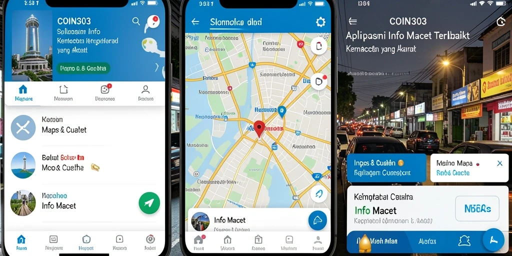 Antarmuka aplikasi COIN303 yang menampilkan kondisi lalu lintas secara real-time.