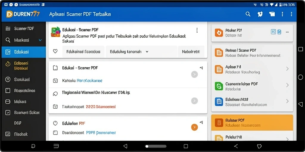 Tampilan antarmuka DUREN777 saat memindai dokumen PDF.