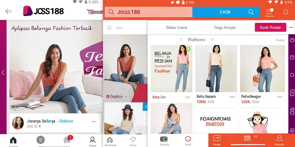 Tampilan antarmuka modern dan stylish dari JOSS188 untuk belanja fashion.