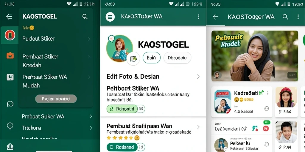 Screenshot utama KAOSTOGEL menampilkan antarmuka pembuatan stiker yang mudah digunakan.