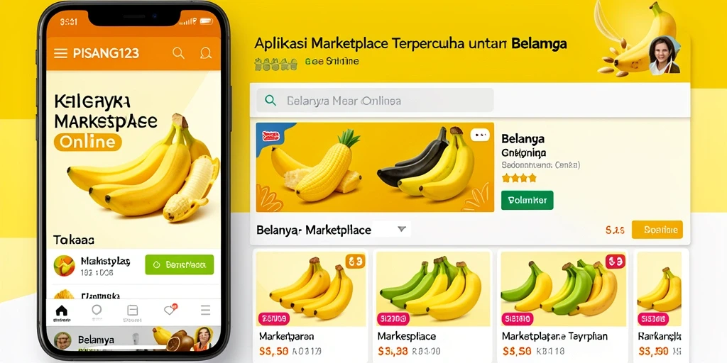 Tampilan antarmuka PISANG123 yang sederhana dan intuitif untuk belanja online.