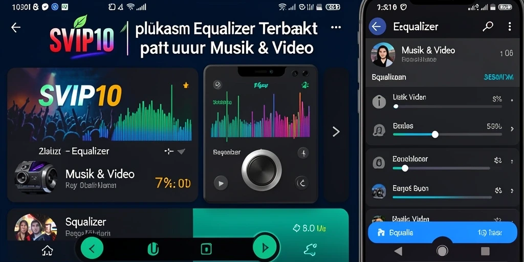 Tampilan antarmuka <strong>SVIP10</strong> yang sederhana dan elegan dengan pengaturan Equalizer.